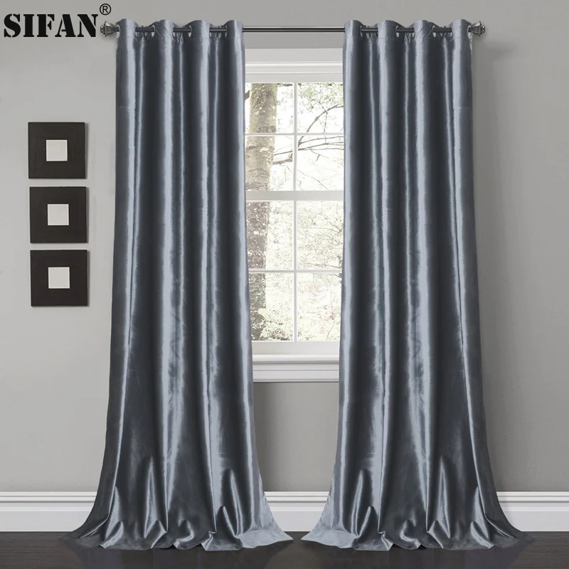 Cortinas de terciopelo italiano brillante para sala de estar cortinas para tratamiento de ventanas cortinas de acabado sólido Cortinas de terciopelo italiano brillante para sala de estar cortinas para tratamiento de ventanas cortinas de acabado sólido