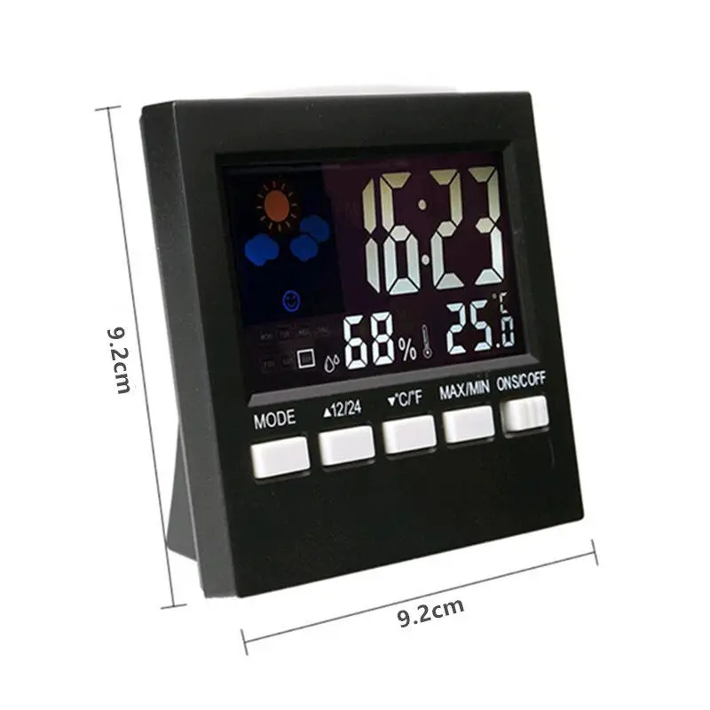 ЖК-цифровой гигрометр, термометр, измеритель температуры и влажности, комнатные часы