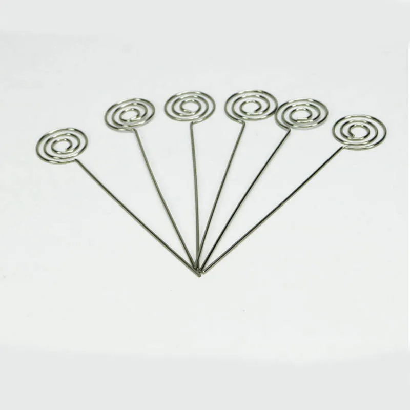  60 Pieces Metal Wires Memo Clip Note Card Holders Table Number Clip Photo Stand for Wedding Party C