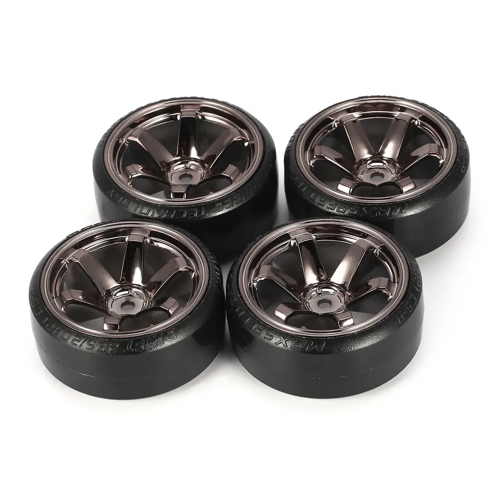 Kopen 4 stks Hard Plastic RC Drift Tire Hard Tyre Set voor Traxxas HSP Tamiya HPI RC On road Voertuig drifting Auto Onderdelen