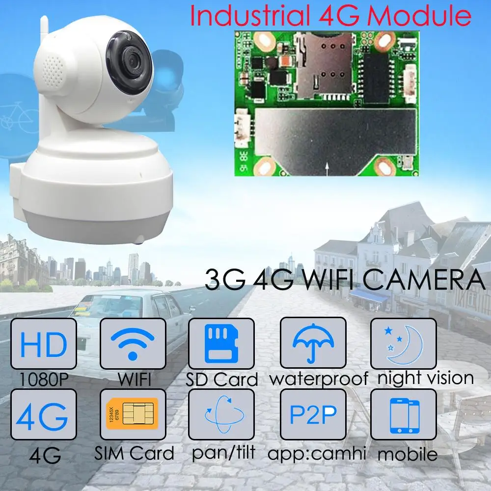 Мобильная IP камера 3G 4G SIM карта HD 960P передача видео через FDD LTE Netowrk бесплатное
