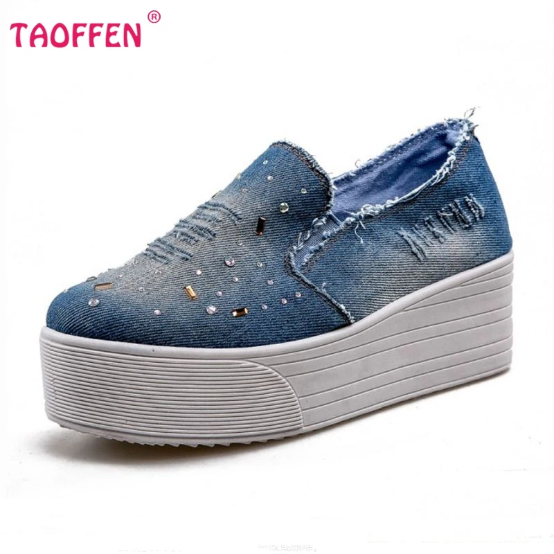 ripped denim shoes