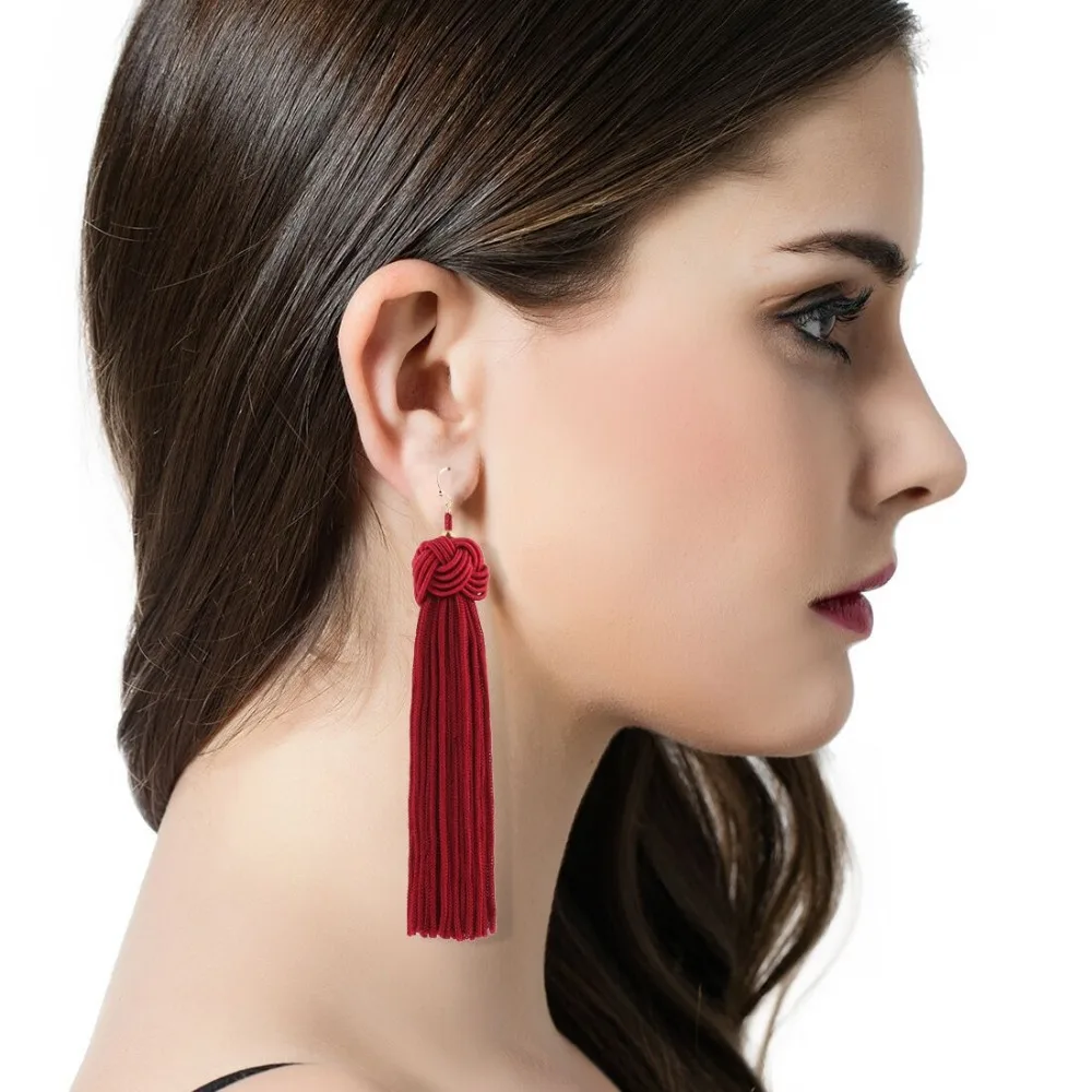 

HNSP 120MM Long Tassel Drop Earrings For Women Female Ear fashion jewelry