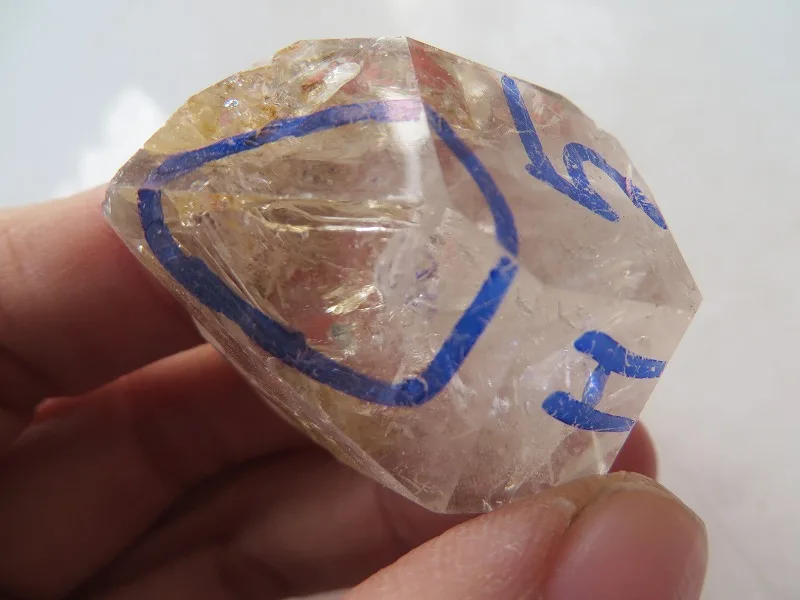 

Natural Quartz Crystal Herkimer Diamond W 1 Moving ENHYDRO Bubble 38g +Free Shipping