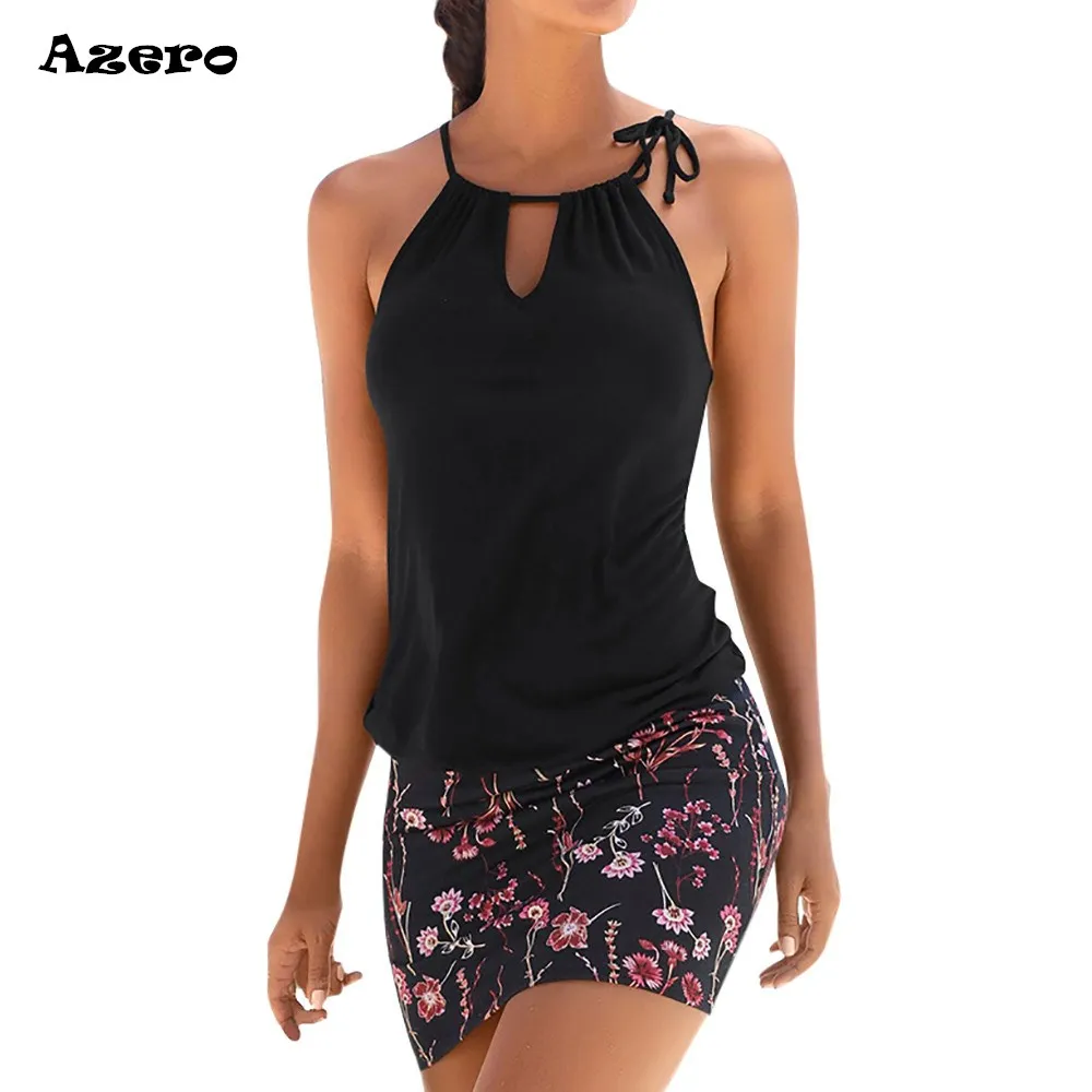 

New Fashion Womens Casual Sleeveless Retro Print Beach Mini Dress Beach Dress Vestidos Verano 2019 Beach Sundress Women Summer