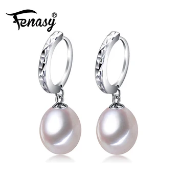 

FENASY long earrings natural Pearl earrings for women white pink beads fashion Jewelry wedding vintage accessories gift box