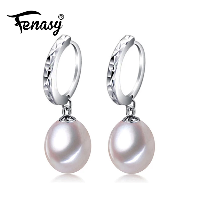 Длинные серьги FENASY из натурального жемчуга для женщин Белые и розовые бусины