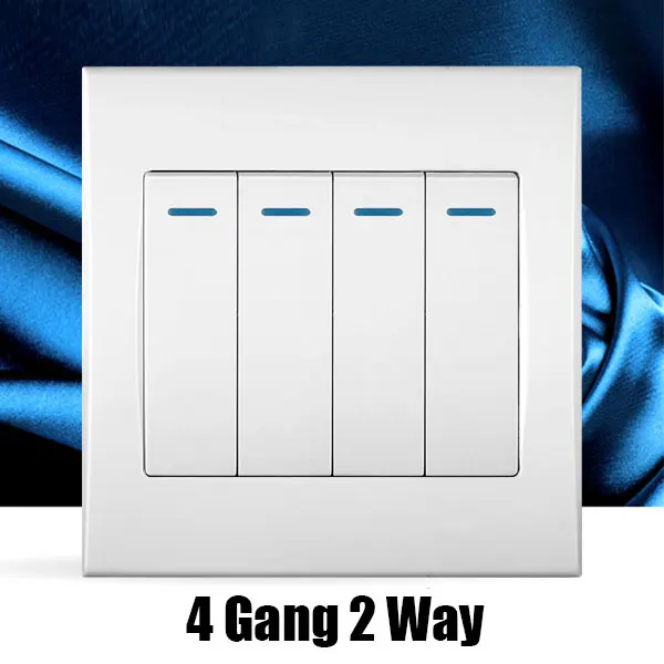 4 Gang 2 Way white Wall switch Random Click Push Button Wall Light Switch With Panel Switch