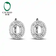 Caimao с полукреплением овальной огранки настройки и 0.42ct АЛМАЗ 14 К белого золота драгоценных камней украшения для помолвки