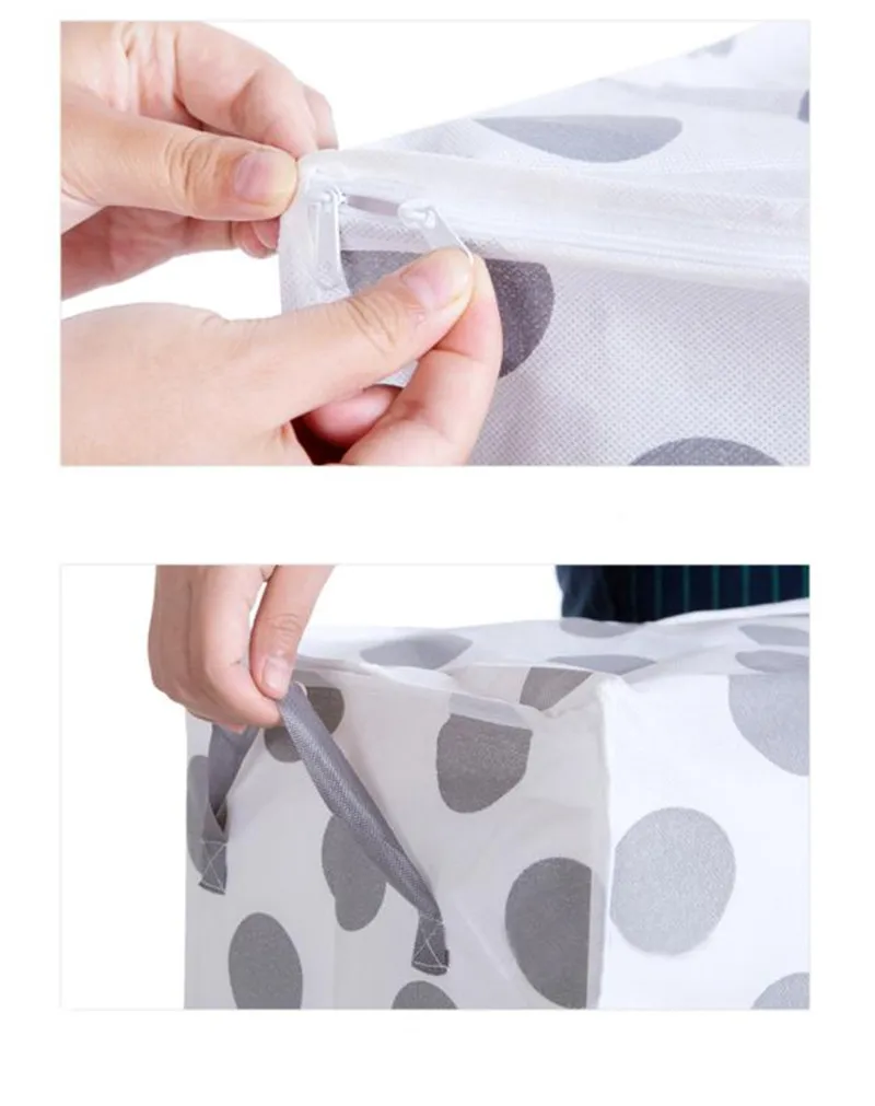 M/L size Foldable Storage Bag Clothes Blanket Quilt Closet Sweater Organizer Box Pouches holder bags Dot/Star print drop ship