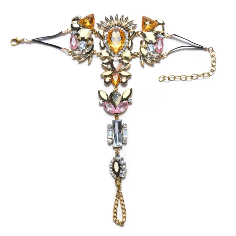 

Beach series Color crystal Sexy necklace Chest Chain Nightclub Female king Big name Fashion jewelry For women Free shipping