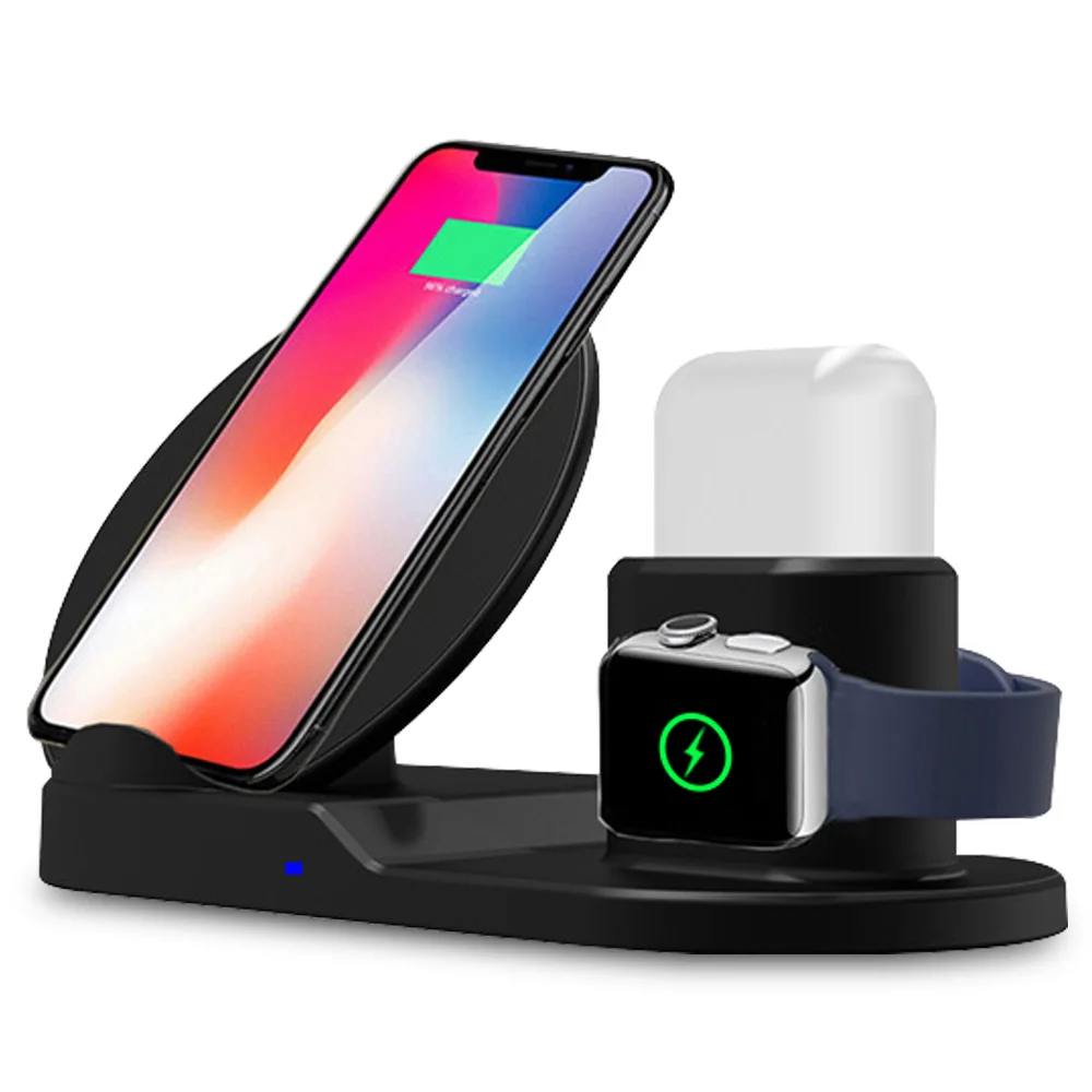 Беспроводной Qi держатель телефона Подставка зарядное устройство 10 Вт для Apple Watch Series 5 4 3 2 Iphone 11 Pro Max XS MAX XR Iwatch AirPods 2 станции - Тип штекера: 1