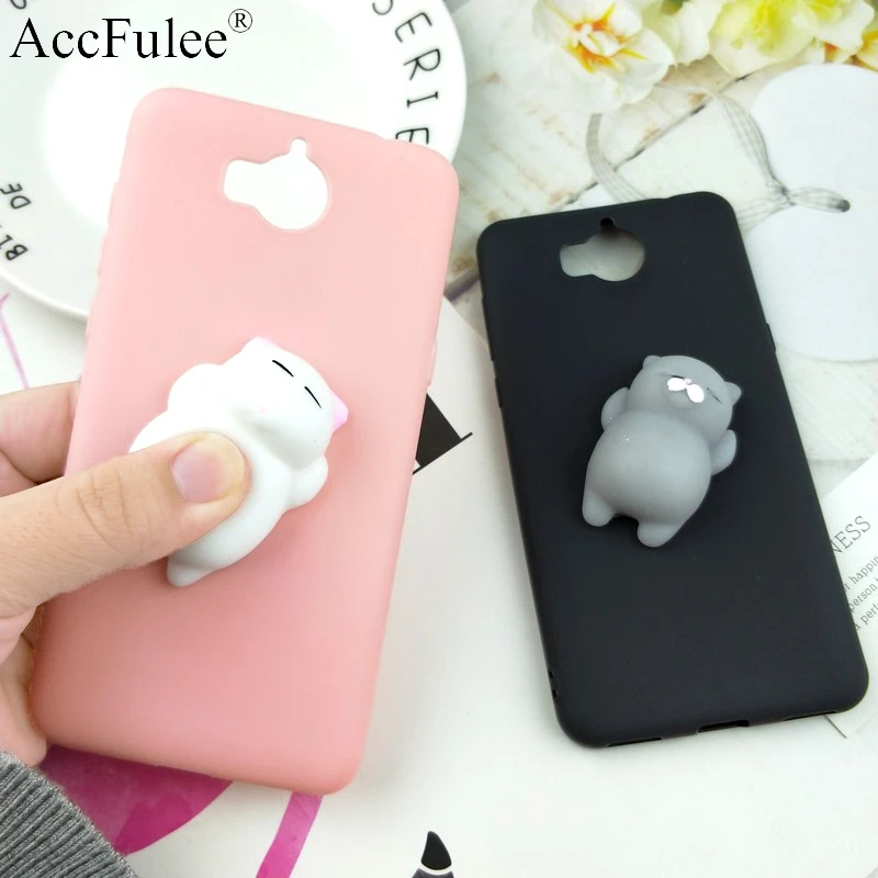 

Cute Toys Squishy Case For Huawei Y6 2017 Funny Cat Cases For Huawei Y6 2017 Phone Bags Cover