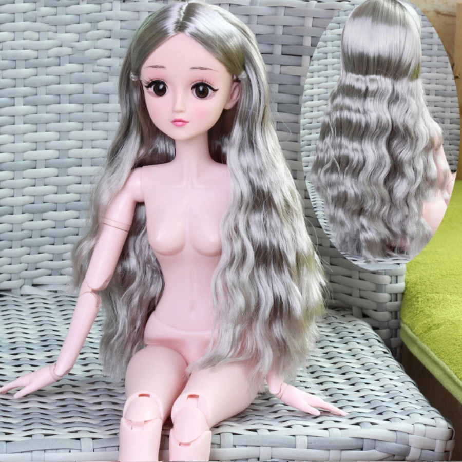 

Pure Manual Lengthening Encrypted Perm 60CM Joint Naked Doll Model Children's Doll Toy