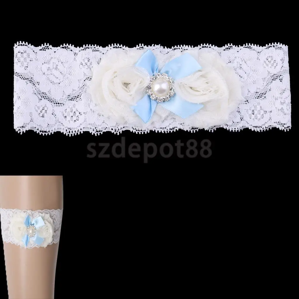 Wedding Bridal Lace Garter Flower Bowknot Elastic Toss Garter Thigh Ring Keepsake