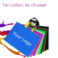 500 шт./лот, пластиковые сумки для покупок высокого качества с логотипом на заказ, пластиковые пакеты для упаковки ювелирных изделий, подарочные сумки для переноски, 10 цветов для выбора