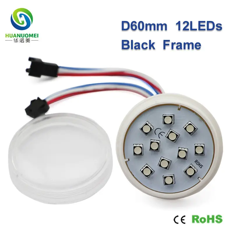 Программируемый пиксельный светодиодный rgb модуль диаметр 60 мм ucs1903 12 шт. 5050 smd