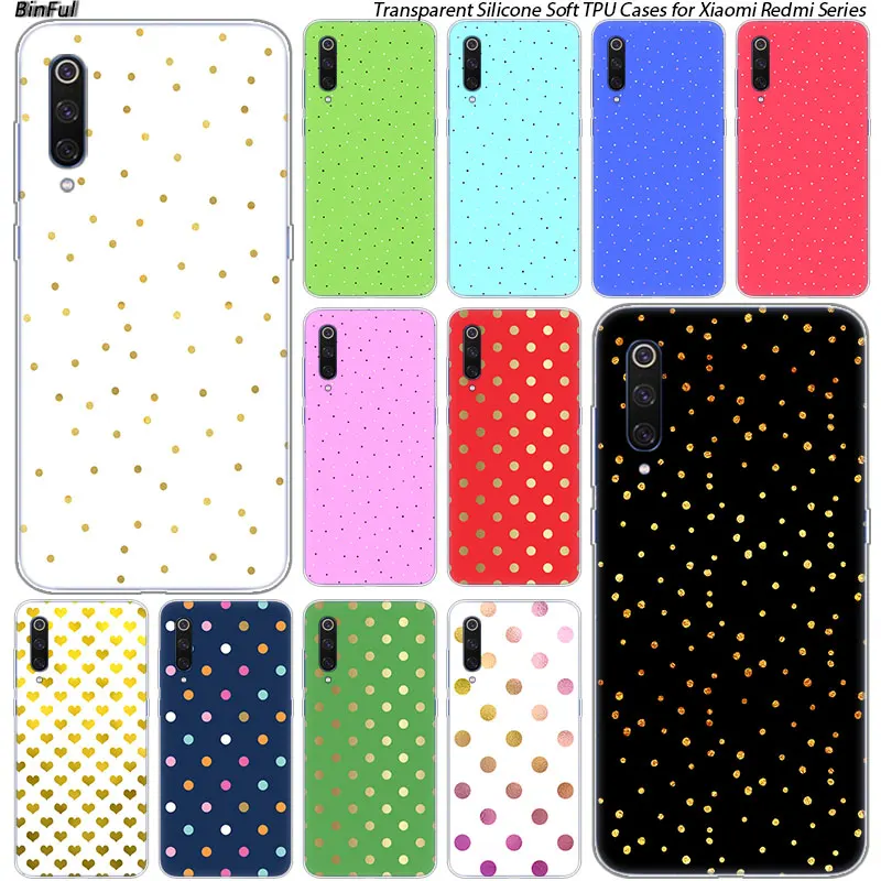 

Hot Polka Dots Silicone Case For Xiaomi Pocophone F1 9T 9 9SE 8 A2 Lite A1 A2 Mix3 Redmi K20 7A Note 4 4X 5 6 7 Pro S2 Cover