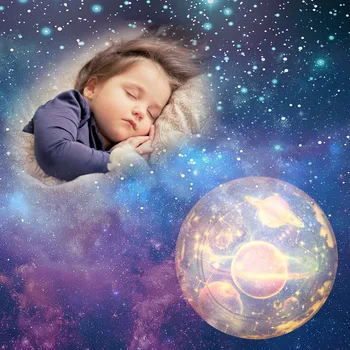 

360 Degree Rotation Adjustable Brightness LED Night Light Toy Lamp Projector with 5 Slides Kid Christmas Gift Bedroom Decoration