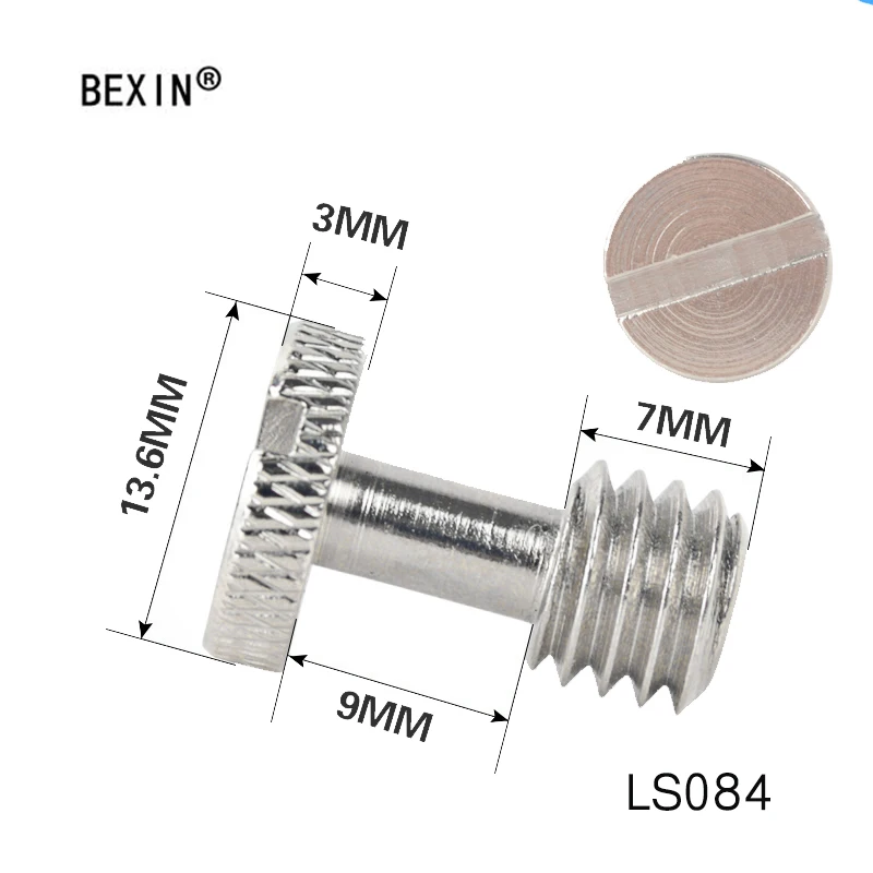 

2pcs LS084 3/8 long camera screw flat head Convert Slotted Screw Adapter For Camera Tripod Quick Release Plate Mounting Rig