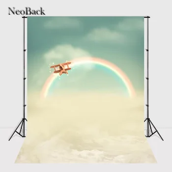 

NeoBack 3x5ft or 5x7ft New born baby Vinyl Photographic backgrounds Printed Children Cloudy Rainbow Photo Backdrop B0768