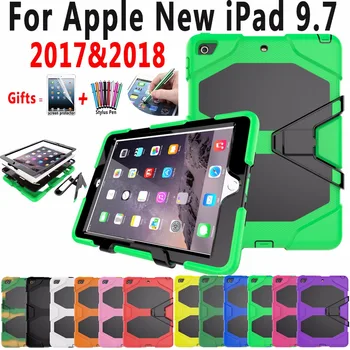 

For Apple iPad 9.7 2017 A1822 A1823 Case Silicon Kids Safe Armor Shockproof Cover For New iPad 9.7 2018 A1893 Coque Capa Funda