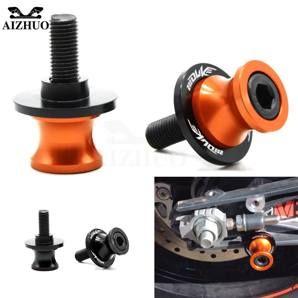 10MM Motorcycle Accessories Swingarm Sliders Spools 200DUKE Logo For KTM 200 DUKE 125 DUKE 390 Duke 2012 2013 2014 2015