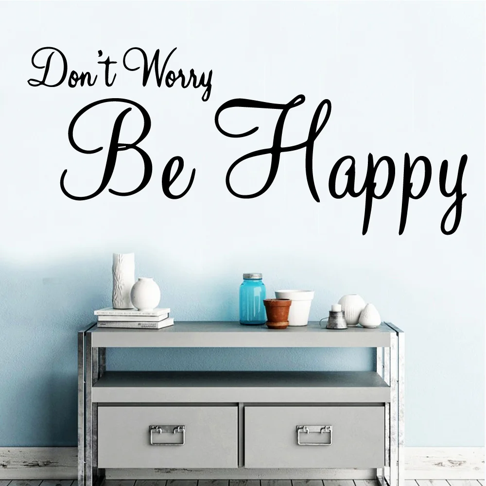 Be Happy Quote Wall Stickers Vinyl Wall Decor Wallpaper For Bedroom
