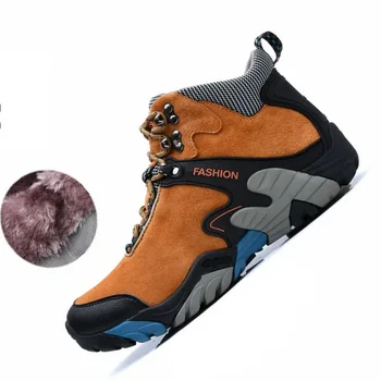 

Winter Outdoor High Top Waterproof hiking Shoes women Genuine Leather hiking Sneakers women camping hiking shoes Plus Big Size