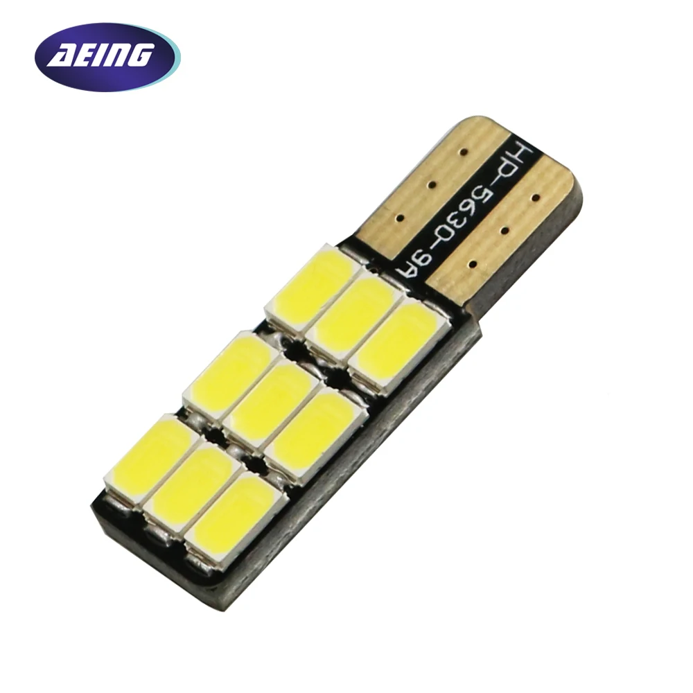 

AEING 1*Car T10 W5W 186 194 LED Bulb White NO OBC Canbus Error Free 9SMD Side Door light/License Plate Light/Reading light Lamp
