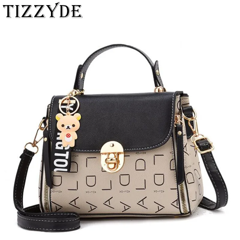 

2019 New One shoulder Crossbody bag Korean Fashion Academy style PU women bag Wild Letter bear decoration handbag ZGW02