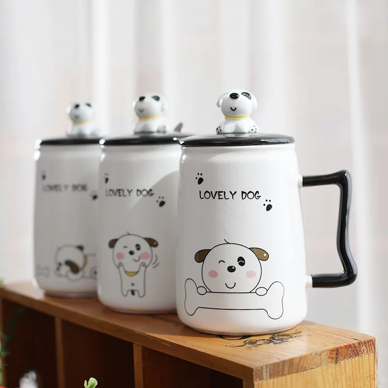 

380ML Cartoon Dog Ceramic Mug Couple Milk Cup Ms. Gift Mug Office Coffee Mug