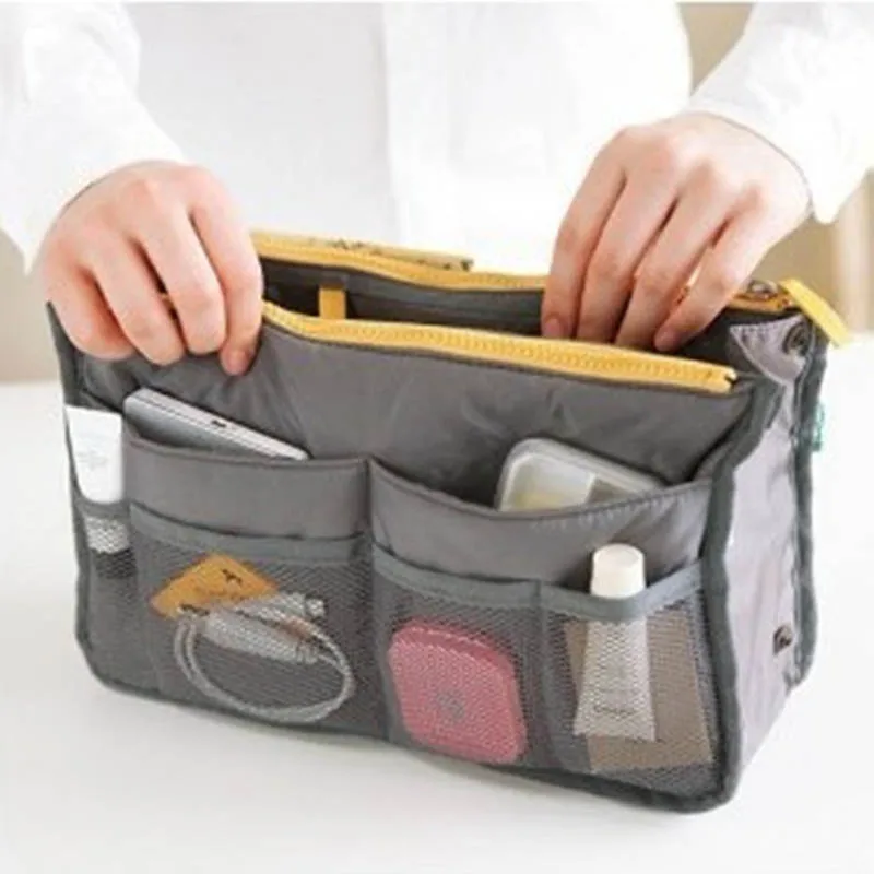 

Multifunction Necessarie Storage Bag Make Up Women Makeup Bag Dual Zipper Cosmetic Bag Toiletry Travel Kits Cable Organizer bag