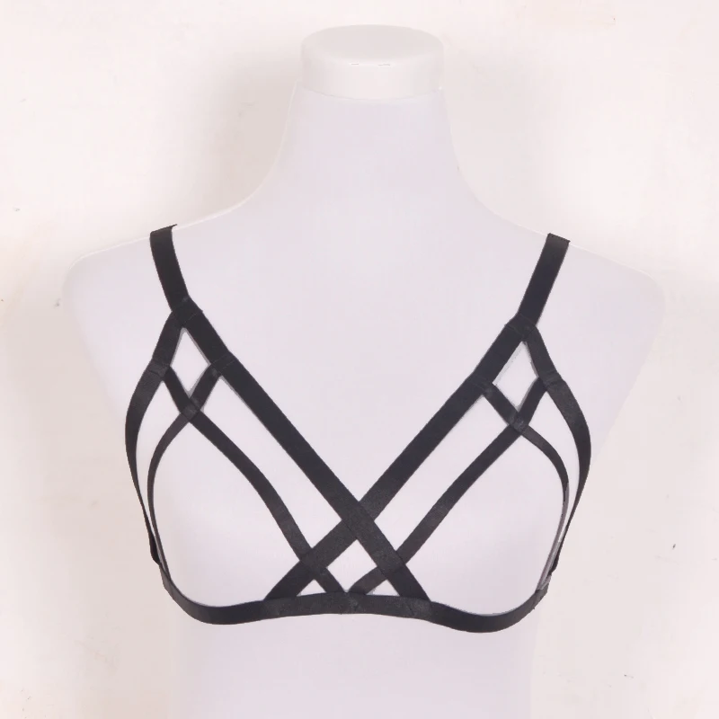 

black Geometry summer style harness Sexy lingerie cage bra Harajuku harness Exotic Apparel body fantasia harness cage bra