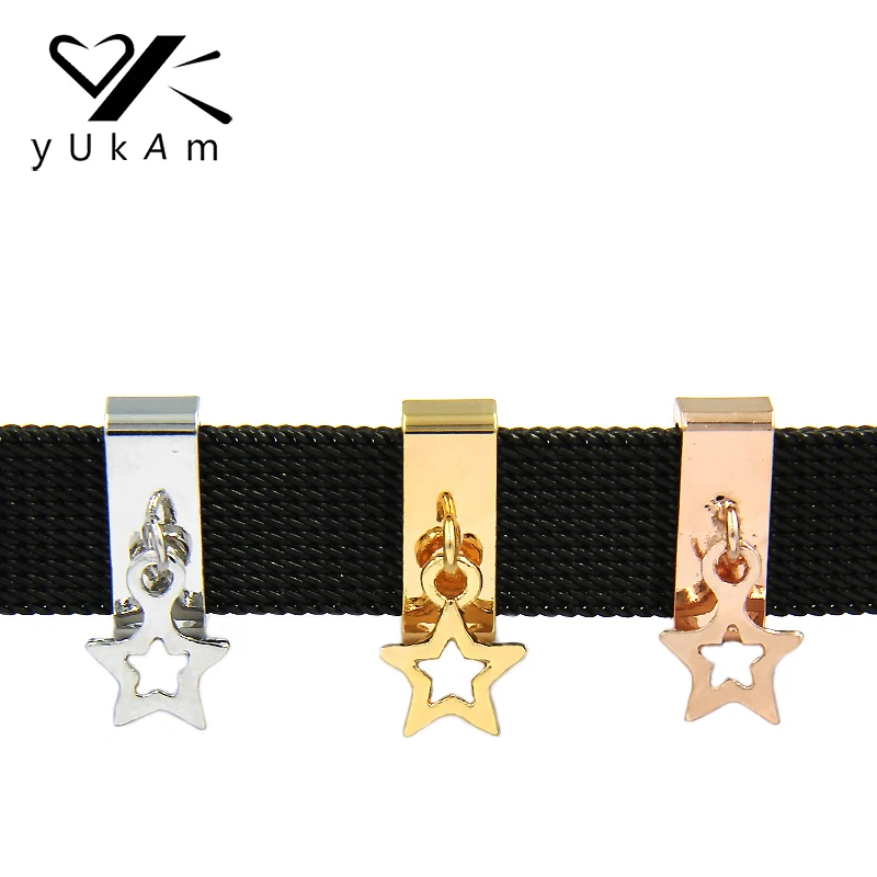

YUKAM Jewelry Keys Hang On To Star of the Night Pendant Slide Charms Dangle for Leather Mesh Keeper Bracelets Accessories Making