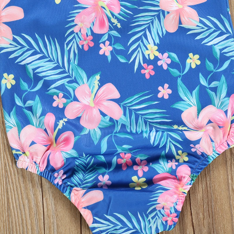 SOSOCOER/милый Цельный купальник с цветочным принтом для маленьких девочек, летний детский купальный костюм, пляжная одежда для девочек, купальный костюм