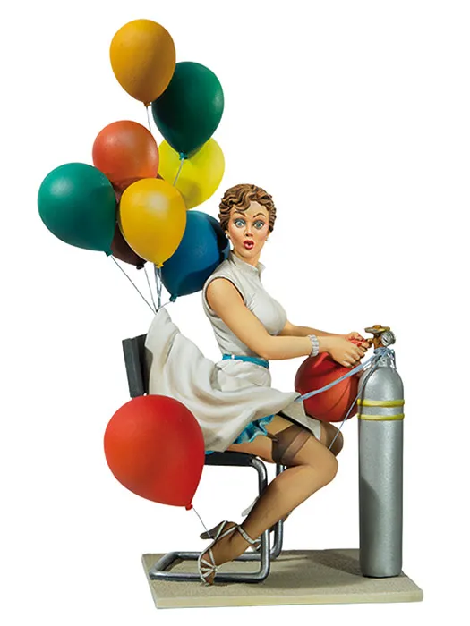 

Unassambled 1/22 80MM WOMAN Naughty Balloons (WITH BASE ) Historical Resin kit miniature model Unpainted