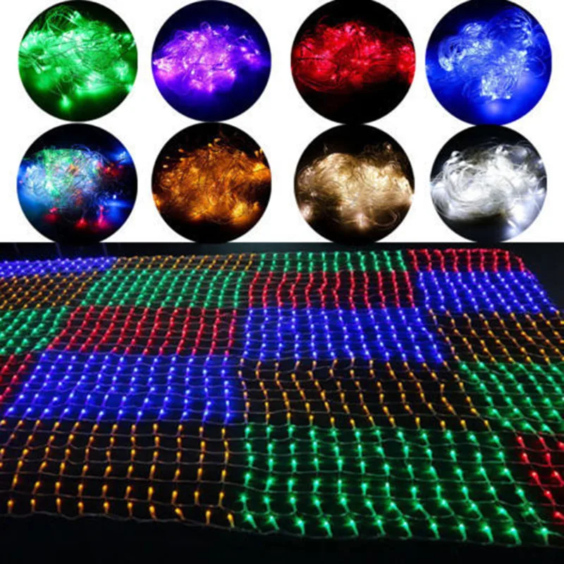 

Colorful 680 LED Light Net Mesh String Net Strip Christmas New Year Garden Home Decorations EU 4*6M Drop Shipping