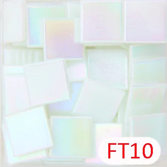 200 г/68 шт 20X20 мм 3/4 дюйма необычная кварцевая мозаика радужное стекло Радужная стеклянная плитка, стекловолокно мини, поставщик материалов - Цвет: FT10