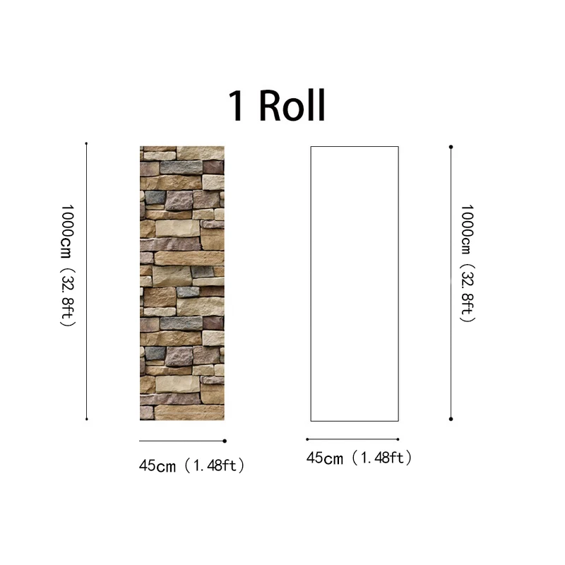 Creative Kitchen Wall Stickers Home Decor Living Room Self Adhesive Wallpaper PVC Waterproof Stone Wallpapers Brick Bedroom