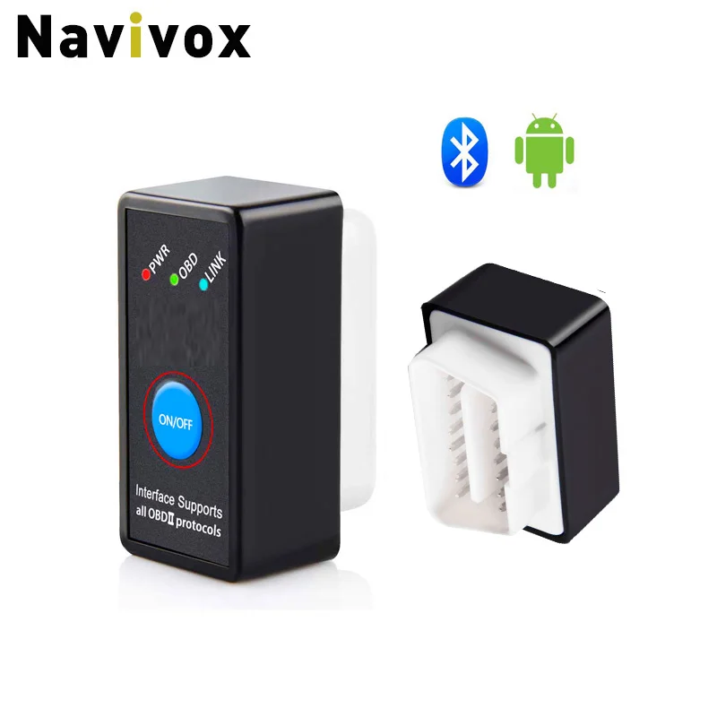 Navivox OBD2 Bluetooth адаптер ELM327 V2.1 OBD 2 Bluetooth диагностический инструмент для Android Torque ELM-327 Автомобильный V2.1 ODB2 Автосканер