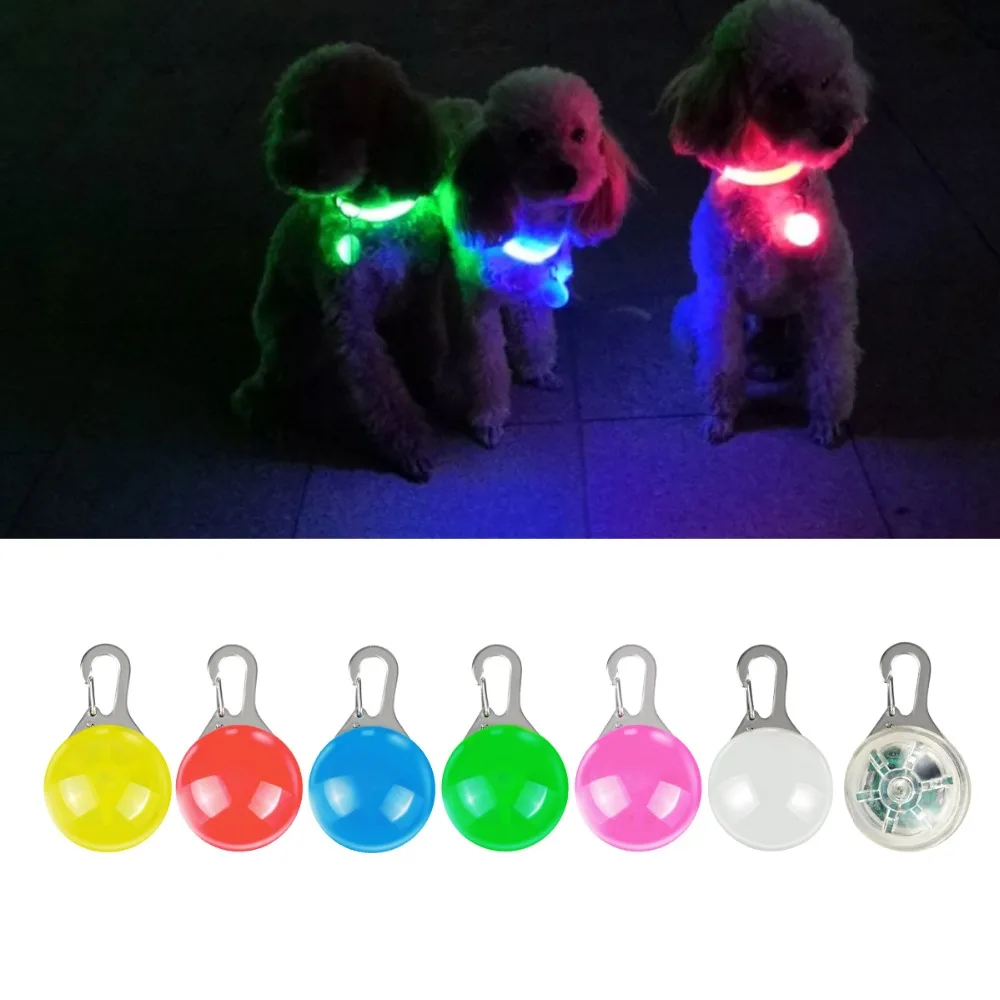 

LED Light For Walking The Dog Home Pet Cat Dog Collar Leads Bulb Necklace Pendant Flashing Change Fluorescent Night Lamp