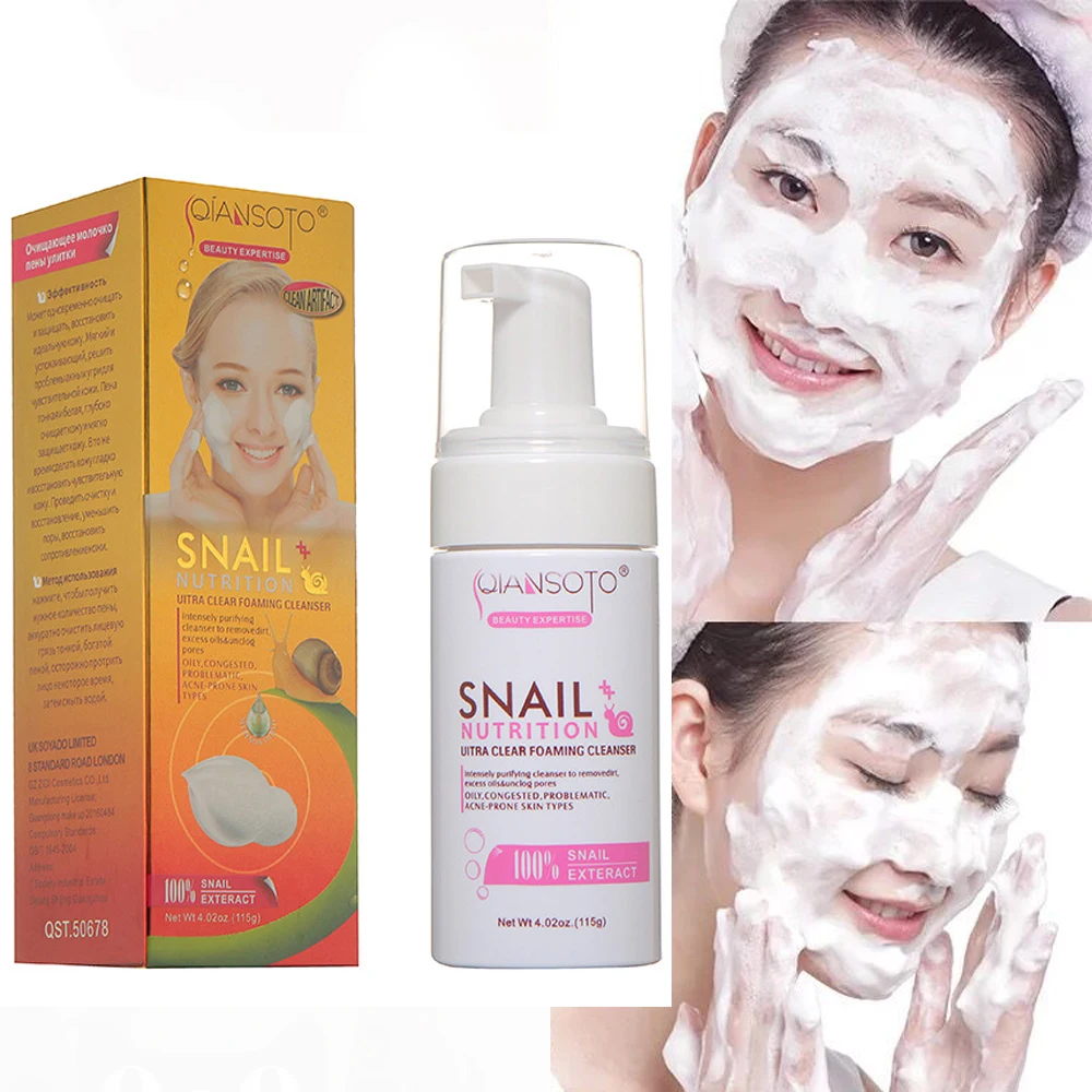 Snail Face Massager Facial Foam Cleanser Cleansing Brush Acne Treatment