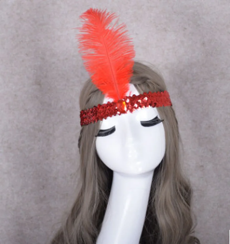 

Bright Feather Chic Hairband Sequins Headband Sexy Dancing Party Beautiful