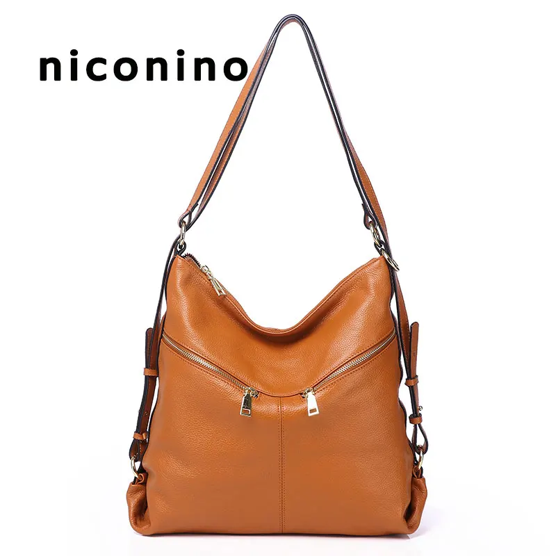 

100% genuine leather bags for women female hobos shoulder backpack bags luxury fashion handbags ladies high quality totes
