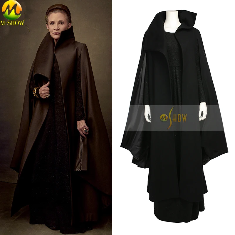 

Star Wars The Last Jedi Leia Cosplay Costume Star Wars 8 Princess Leia Cosplay Black knitting Dress For Halloween Party