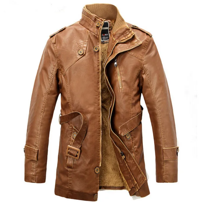 HOT!Winter warm motorcycle Leather jacket Men's Casual Brand Jacket