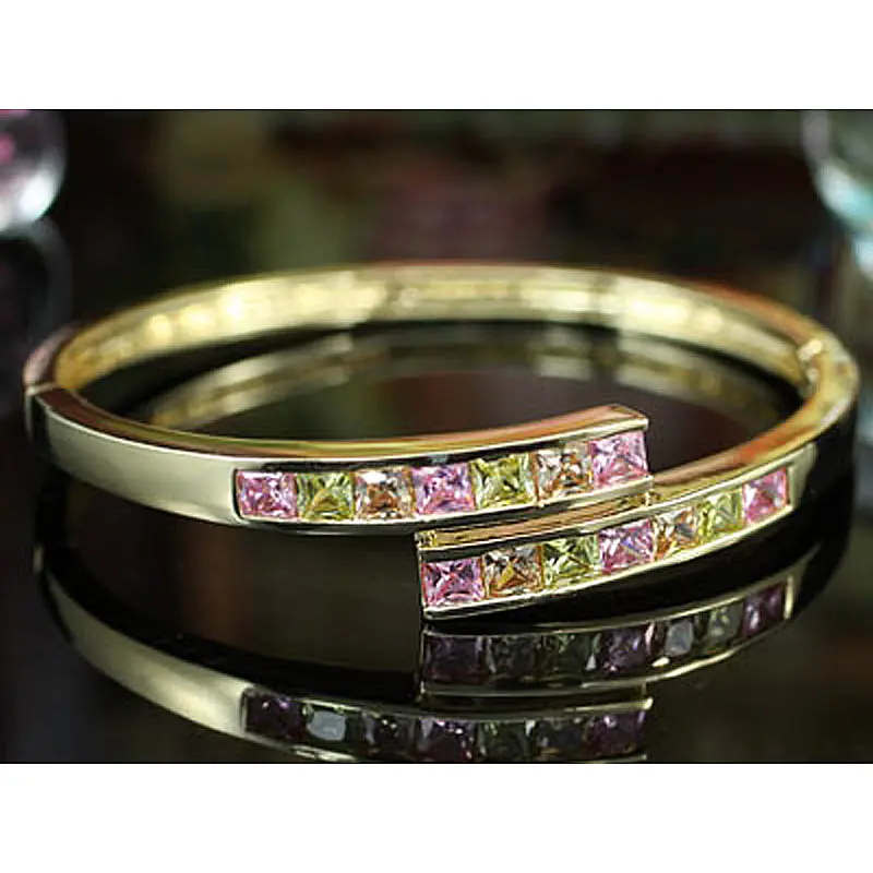 

6 Carat Multi-color, Clear White Cubic Zirconia Bangle CSB125