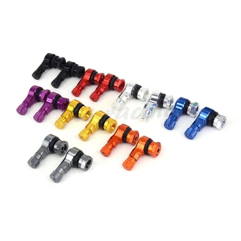 Motorcycle 2pcs Universal Aluminum Wheels Tire Tyre Valve Stems Caps 90 Degree For ZX10 CB400 CBR600