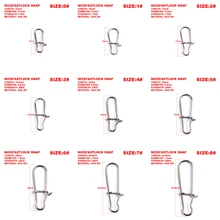 100pcs 0/1/2/3/4/5/6/7/8# Stainless Metal Good Fastlock Snap Fishing Barrel Swivel Security Snaps Hook Line Connector PRO BEROS